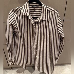 Zara Black and White Striped Women's Shirt